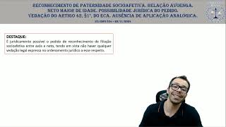 STJ INFO 834 paternidade socioafetiva e adoção [upl. by Crescen111]