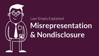 Misrepresentation and Nondisclosure  Contracts  Defenses amp Excuses [upl. by Harrad]