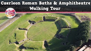 CAERLEON ROMAN BATHS amp AMPHITHEATRE WALES  Walking Tour  Pinned on Places [upl. by Orme477]