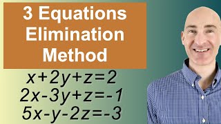 Solving Systems of 3 Equations Elimination [upl. by Liana]