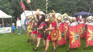 Roman Reenactment at the Amphitheatre in Caerleon Marching In [upl. by Mellar]