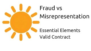 Fraud vs Misrepresentation  Other Essential Elements of a Valid Contract  CA CPT  CS amp CMA [upl. by Bethena]